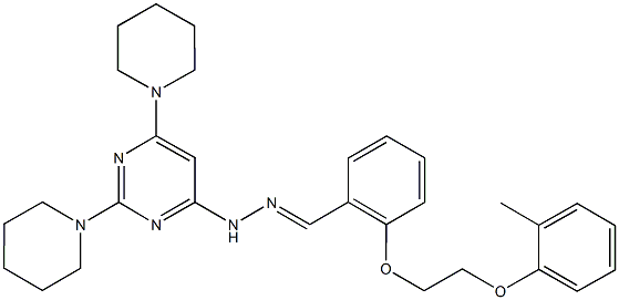 2-[2-(2-methylphenoxy)ethoxy]benzaldehyde (2,6-dipiperidin-1-ylpyrimidin-4-yl)hydrazone 结构式