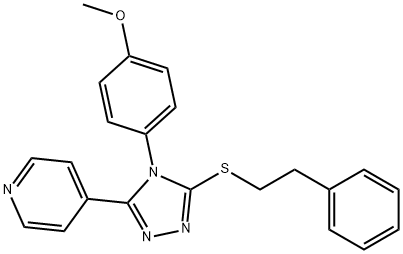 4-{4-(4-methoxyphenyl)-5-[(2-phenylethyl)sulfanyl]-4H-1,2,4-triazol-3-yl}pyridine 结构式
