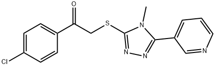 1-(4-chlorophenyl)-2-{[4-methyl-5-(3-pyridinyl)-4H-1,2,4-triazol-3-yl]sulfanyl}ethanone 结构式