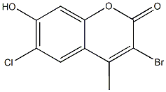 3-bromo-6-chloro-7-hydroxy-4-methyl-2H-chromen-2-one 结构式