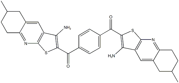 (3-amino-6-methyl-5,6,7,8-tetrahydrothieno[2,3-b]quinolin-2-yl){4-[(3-amino-6-methyl-5,6,7,8-tetrahydrothieno[2,3-b]quinolin-2-yl)carbonyl]phenyl}methanone 结构式