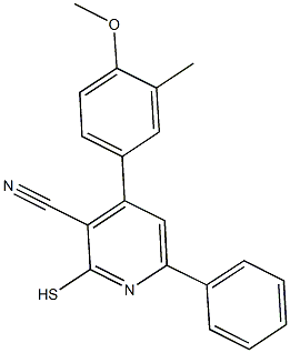 4-(4-methoxy-3-methylphenyl)-6-phenyl-2-sulfanylnicotinonitrile 结构式