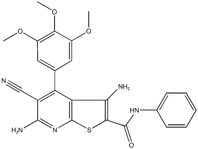 3,6-diamino-5-cyano-N-phenyl-4-(3,4,5-trimethoxyphenyl)thieno[2,3-b]pyridine-2-carboxamide 结构式