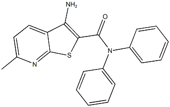 3-amino-6-methyl-N,N-diphenylthieno[2,3-b]pyridine-2-carboxamide 结构式