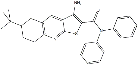 3-amino-6-tert-butyl-N,N-diphenyl-5,6,7,8-tetrahydrothieno[2,3-b]quinoline-2-carboxamide 结构式