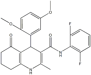 N-(2,6-difluorophenyl)-4-(2,5-dimethoxyphenyl)-2-methyl-5-oxo-1,4,5,6,7,8-hexahydro-3-quinolinecarboxamide 结构式