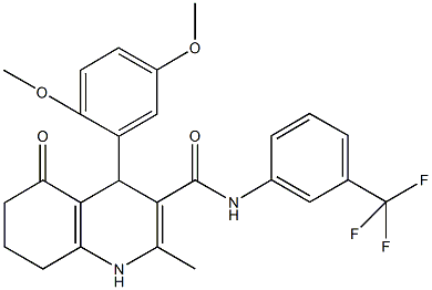 4-(2,5-dimethoxyphenyl)-2-methyl-5-oxo-N-[3-(trifluoromethyl)phenyl]-1,4,5,6,7,8-hexahydro-3-quinolinecarboxamide 结构式