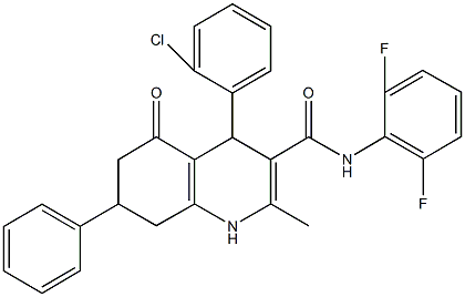 4-(2-chlorophenyl)-N-(2,6-difluorophenyl)-2-methyl-5-oxo-7-phenyl-1,4,5,6,7,8-hexahydro-3-quinolinecarboxamide 结构式