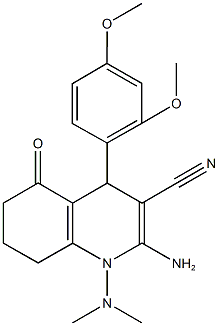 2-amino-4-(2,4-dimethoxyphenyl)-1-(dimethylamino)-5-oxo-1,4,5,6,7,8-hexahydro-3-quinolinecarbonitrile 结构式