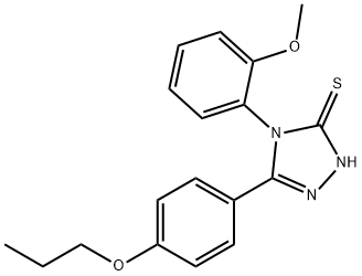 4-(2-methoxyphenyl)-5-(4-propoxyphenyl)-4H-1,2,4-triazol-3-yl hydrosulfide 结构式