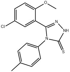 5-(5-chloro-2-methoxyphenyl)-4-(4-methylphenyl)-4H-1,2,4-triazole-3-thiol 结构式