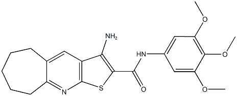 3-amino-N-(3,4,5-trimethoxyphenyl)-6,7,8,9-tetrahydro-5H-cyclohepta[b]thieno[3,2-e]pyridine-2-carboxamide 结构式