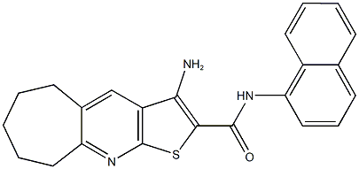 3-amino-N-(1-naphthyl)-6,7,8,9-tetrahydro-5H-cyclohepta[b]thieno[3,2-e]pyridine-2-carboxamide 结构式