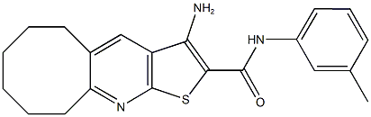 3-amino-N-(3-methylphenyl)-5,6,7,8,9,10-hexahydrocycloocta[b]thieno[3,2-e]pyridine-2-carboxamide 结构式