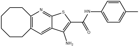 3-amino-N-(4-methylphenyl)-5,6,7,8,9,10-hexahydrocycloocta[b]thieno[3,2-e]pyridine-2-carboxamide 结构式