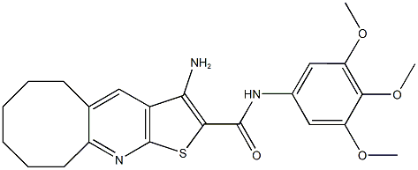 3-amino-N-(3,4,5-trimethoxyphenyl)-5,6,7,8,9,10-hexahydrocycloocta[b]thieno[3,2-e]pyridine-2-carboxamide 结构式