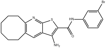 3-amino-N-(3-bromophenyl)-5,6,7,8,9,10-hexahydrocycloocta[b]thieno[3,2-e]pyridine-2-carboxamide 结构式