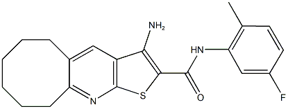 3-amino-N-(5-fluoro-2-methylphenyl)-5,6,7,8,9,10-hexahydrocycloocta[b]thieno[3,2-e]pyridine-2-carboxamide 结构式