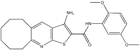 3-amino-N-(2,5-dimethoxyphenyl)-5,6,7,8,9,10-hexahydrocycloocta[b]thieno[3,2-e]pyridine-2-carboxamide 结构式