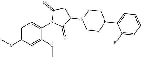 1-(2,4-dimethoxyphenyl)-3-[4-(2-fluorophenyl)piperazin-1-yl]pyrrolidine-2,5-dione 结构式