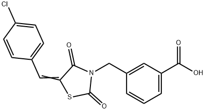 3-{[5-(4-chlorobenzylidene)-2,4-dioxo-1,3-thiazolidin-3-yl]methyl}benzoic acid 结构式