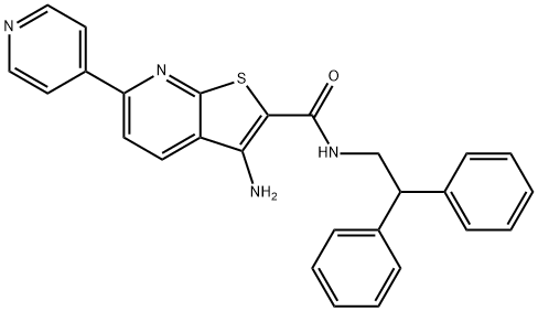 3-amino-N-(2,2-diphenylethyl)-6-(4-pyridinyl)thieno[2,3-b]pyridine-2-carboxamide 结构式