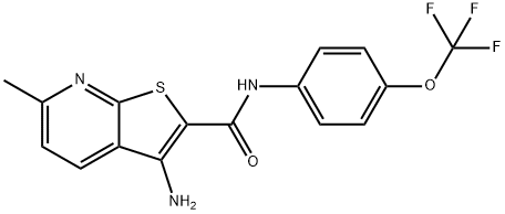 3-amino-6-methyl-N-[4-(trifluoromethoxy)phenyl]thieno[2,3-b]pyridine-2-carboxamide 结构式