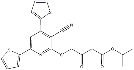 isopropyl 4-{[3-cyano-4,6-di(2-thienyl)-2-pyridinyl]sulfanyl}-3-oxobutanoate 结构式