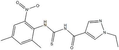 N-[(1-ethyl-1H-pyrazol-4-yl)carbonyl]-N'-{2-nitro-4,6-dimethylphenyl}thiourea 结构式