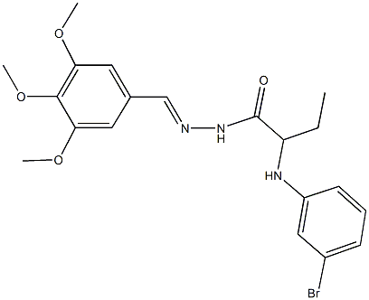 2-(3-bromoanilino)-N'-(3,4,5-trimethoxybenzylidene)butanohydrazide 结构式