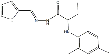 2-(2,4-dimethylanilino)-N'-(2-furylmethylene)butanohydrazide 结构式