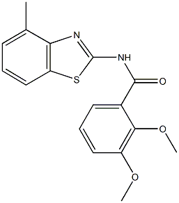2,3-dimethoxy-N-(4-methyl-1,3-benzothiazol-2-yl)benzamide 结构式