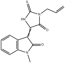 3-(1-allyl-5-oxo-2-thioxo-4-imidazolidinylidene)-1-methyl-1,3-dihydro-2H-indol-2-one 结构式