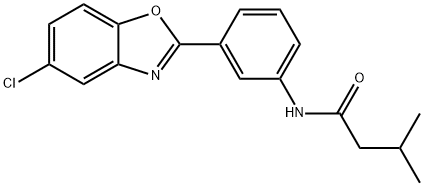 N-[3-(5-chloro-1,3-benzoxazol-2-yl)phenyl]-3-methylbutanamide 结构式