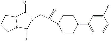 2-{2-[4-(3-chlorophenyl)-1-piperazinyl]-2-oxoethyl}tetrahydro-1H-pyrrolo[1,2-c]imidazole-1,3(2H)-dione 结构式