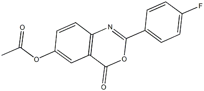 2-(4-fluorophenyl)-4-oxo-4H-3,1-benzoxazin-6-yl acetate 结构式