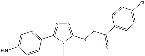 2-{[5-(4-aminophenyl)-4-methyl-4H-1,2,4-triazol-3-yl]sulfanyl}-1-(4-chlorophenyl)ethanone 结构式