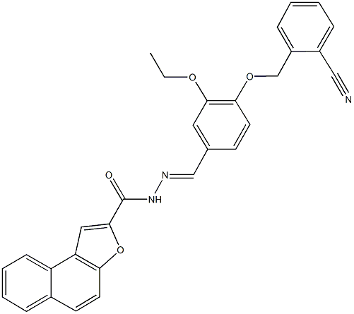 N'-{4-[(2-cyanobenzyl)oxy]-3-ethoxybenzylidene}naphtho[2,1-b]furan-2-carbohydrazide 结构式