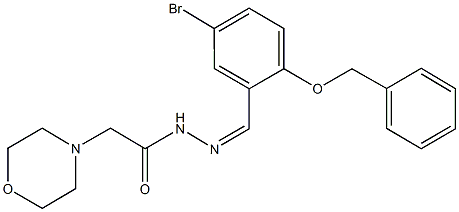 N'-[2-(benzyloxy)-5-bromobenzylidene]-2-(4-morpholinyl)acetohydrazide 结构式