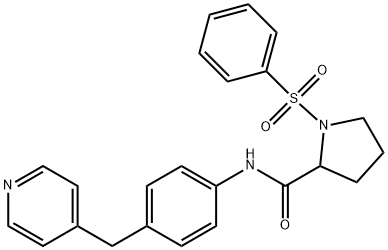 1-(phenylsulfonyl)-N-[4-(4-pyridinylmethyl)phenyl]-2-pyrrolidinecarboxamide 结构式