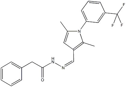 N'-({2,5-dimethyl-1-[3-(trifluoromethyl)phenyl]-1H-pyrrol-3-yl}methylene)-2-phenylacetohydrazide 结构式