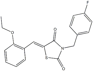 5-(2-ethoxybenzylidene)-3-(4-fluorobenzyl)-1,3-thiazolidine-2,4-dione 结构式