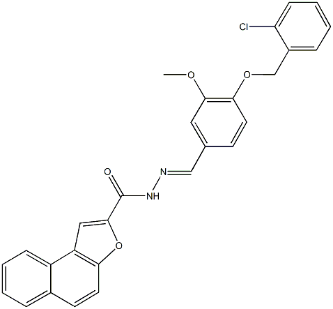 N'-{4-[(2-chlorobenzyl)oxy]-3-methoxybenzylidene}naphtho[2,1-b]furan-2-carbohydrazide 结构式