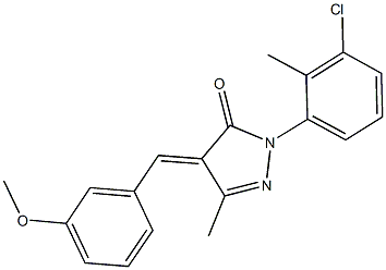 2-(3-chloro-2-methylphenyl)-4-(3-methoxybenzylidene)-5-methyl-2,4-dihydro-3H-pyrazol-3-one 结构式