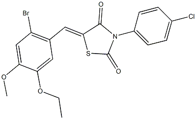 5-(2-bromo-5-ethoxy-4-methoxybenzylidene)-3-(4-chlorophenyl)-1,3-thiazolidine-2,4-dione 结构式