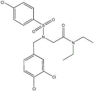 2-[[(4-chlorophenyl)sulfonyl](3,4-dichlorobenzyl)amino]-N,N-diethylacetamide 结构式