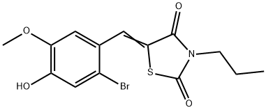 5-(2-bromo-4-hydroxy-5-methoxybenzylidene)-3-propyl-1,3-thiazolidine-2,4-dione 结构式