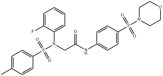 2-{2-fluoro[(4-methylphenyl)sulfonyl]anilino}-N-[4-(morpholin-4-ylsulfonyl)phenyl]acetamide 结构式