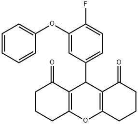 9-(4-fluoro-3-phenoxyphenyl)-3,4,5,6,7,9-hexahydro-1H-xanthene-1,8(2H)-dione 结构式
