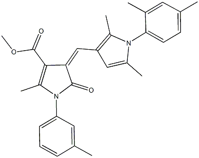 methyl 4-{[1-(2,4-dimethylphenyl)-2,5-dimethyl-1H-pyrrol-3-yl]methylene}-2-methyl-1-(3-methylphenyl)-5-oxo-4,5-dihydro-1H-pyrrole-3-carboxylate 结构式